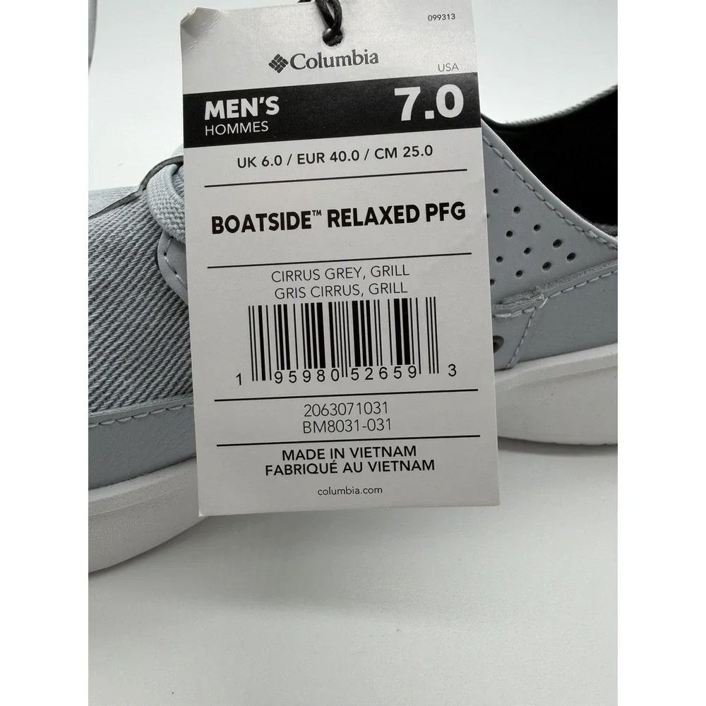 Columbia Mens Size 7 Boatside Relaxed PFG Slip On Loafers‎ Cirrus Grey Deck